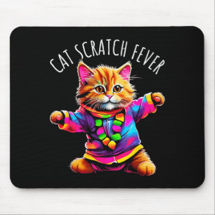 Tapis De Souris Fièvre des Griffures de Chat Drôle Mignon Coloré D