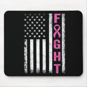 Tapis De Souris Fight Breast Survivor American Flag Cancer du sein