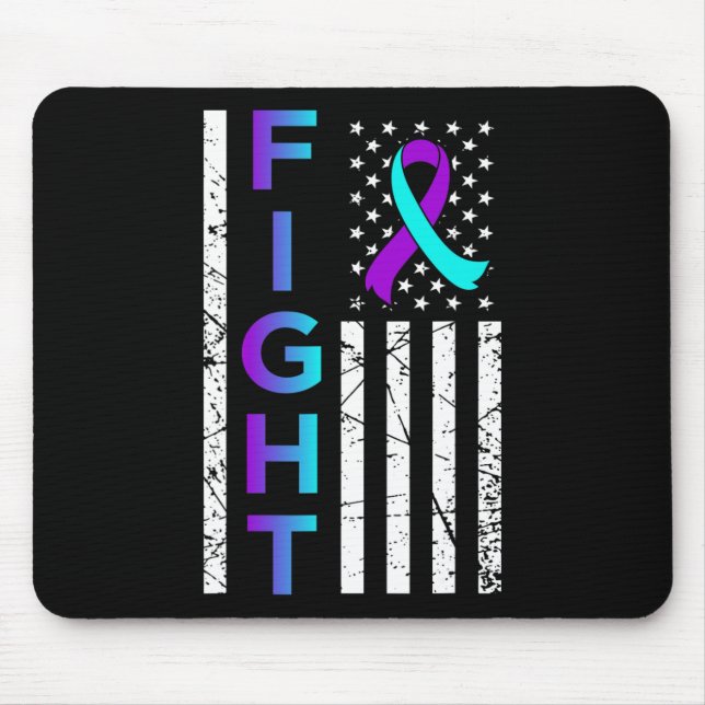 Tapis De Souris Fight USA Flag Joyeux soutien à la sensibilisation (Devant)