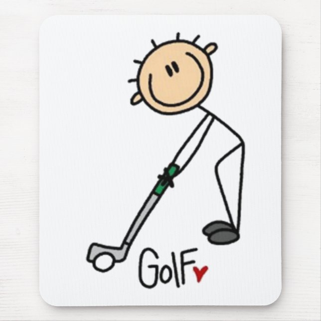 Tapis De Souris Figure de bâton de golf (Devant)