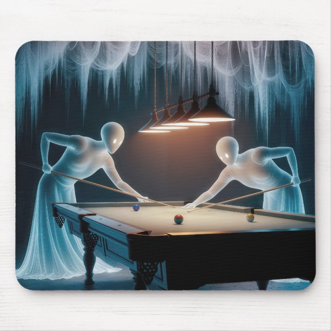 Tapis De Souris Figurines fantômes Jouer au pool (Devant)