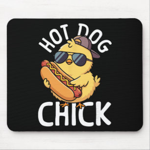 Tapis De Souris Fille adulte Hot Dog au poulet Hot Dog poulette