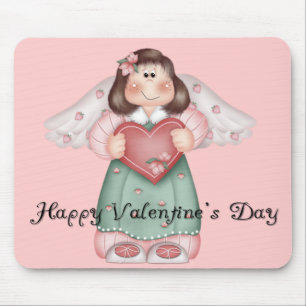 Tapis De Souris Fille ange avec un coeur - HVD Mousepad