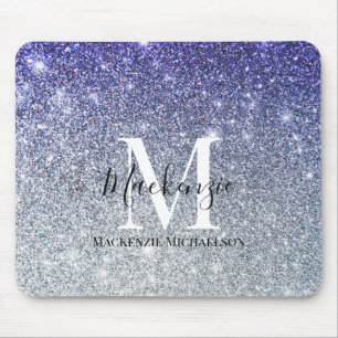 Tapis De Souris Fille Argent Violet Ombre Parties scintillant Nom 