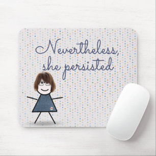 Tapis De Souris Fille Bâton dans une robe en denim avec citation
