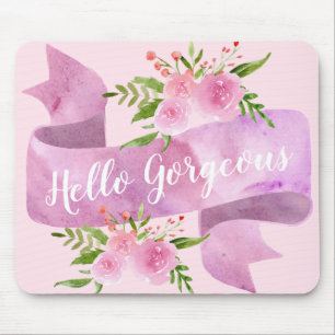 Tapis De Souris Fille Chic Plutôt Flore Rose Flou Rose bonjour ma
