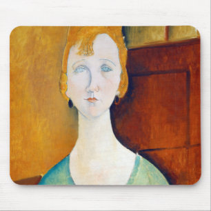 Tapis De Souris Fille dans une blouse verte, Modigliani