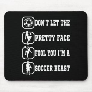 Tapis De Souris Fille de football Joueuse de football Fan de sport