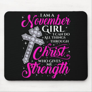 Tapis De Souris Fille de novembre Citation drôle disant chrétienne