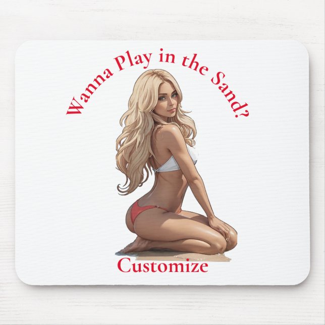 Tapis De Souris Fille de plage de Bikini Thunder_Cove (Devant)