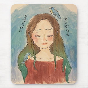 Tapis De Souris Fille des Merles Bleus N'envole Pas