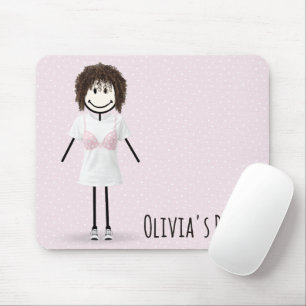 Tapis De Souris Fille en bâtonnets survivante du cancer du sein
