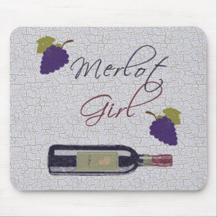 Tapis De Souris Fille Merlot - Amateurs de Vin de Qualité