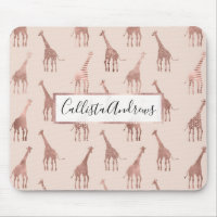 Fille moderne Rose Or Blush Giraffes rose