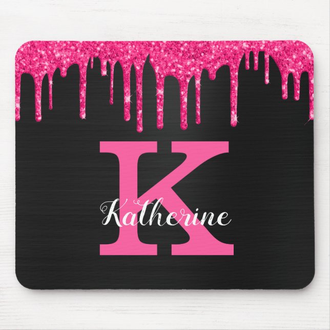 Tapis De Souris Fille Noir Hot Rose Parties scintillant Drivers No (Devant)