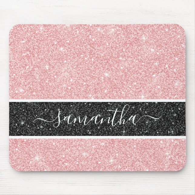 Tapis De Souris Fille Parties scintillant rose Mousepad (Devant)