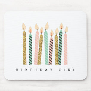 Tapis De Souris Fille Rose Or Anniversaire Joyeux Anniversaire Jol
