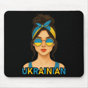 Tapis De Souris Fille ukrainienne Drapeau Ukraine Petite amie ukra