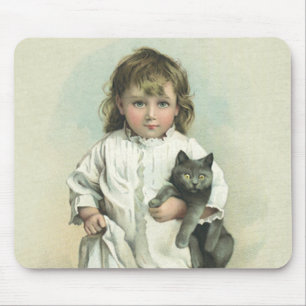 Tapis De Souris Fille victorienne vintage en chemise de nuit avec
