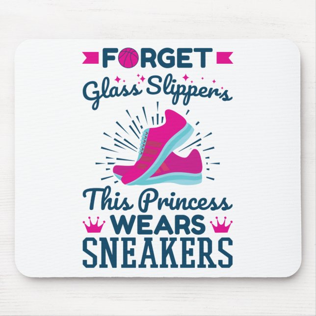 Tapis De Souris Filles De Basket Cette Princesse Porte Des Baskets (Devant)
