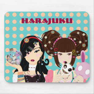 Tapis De Souris Filles de Harajuku en pois