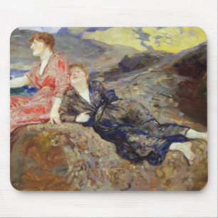 Tapis De Souris Filles sur le rivage, c.1884-85
