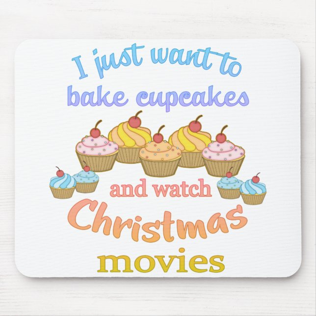 Tapis De Souris Films de Noël et Cupcakes (Devant)