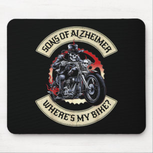 Tapis De Souris Fils d'Alzheimer Où est mon vélo Grincheux vieux m