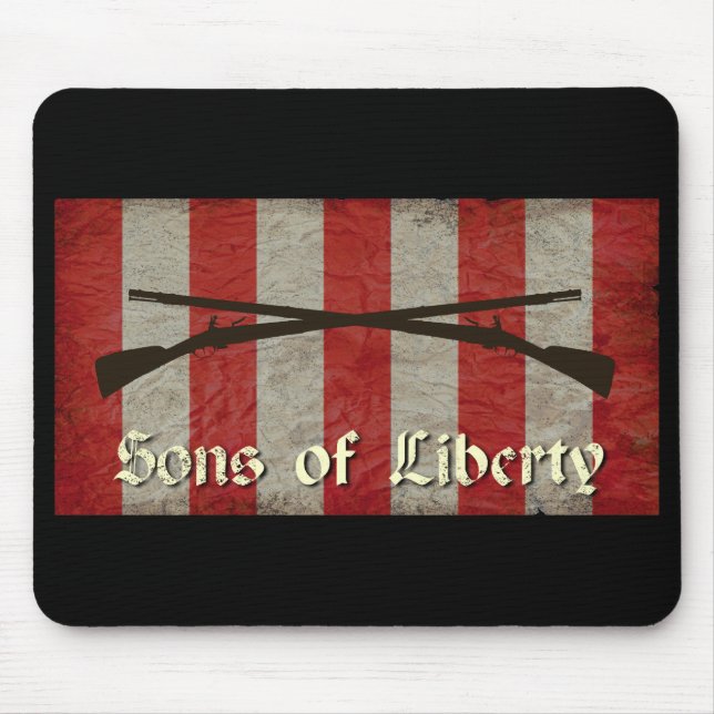 Tapis De Souris Fils de drapeau de liberté avec deux mousquets (Devant)
