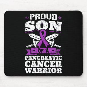Tapis De Souris Fils Fiers D'Un Cancer Pancréatique Guerrier Sensi