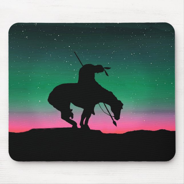 Tapis De Souris Fin de la Silhouette du sentier avec ciel nocturne (Devant)