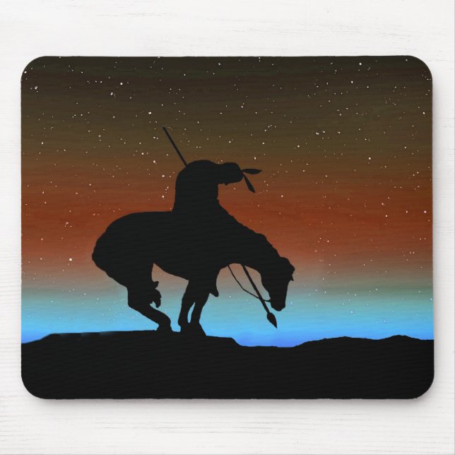 Tapis De Souris Fin de la Silhouette du sentier avec ciel nocturne (Devant)