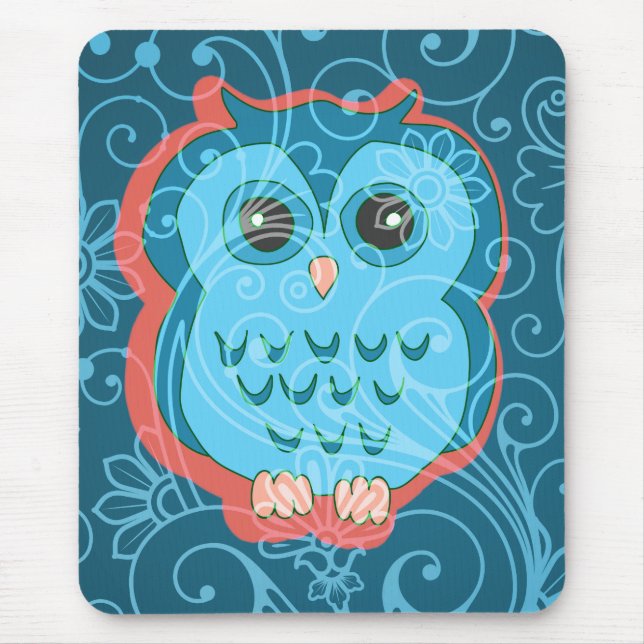 Tapis De Souris Fine mignon Cool Girl Retro Floral Mode (Devant)