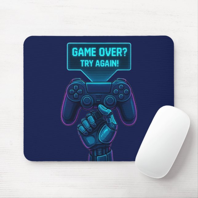 Tapis De Souris Fini ? Essayez à nouveau! - Gamer futuriste Cool (Avec souris)