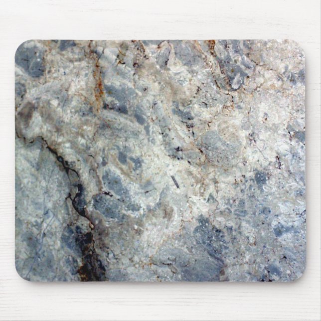 Tapis De Souris Finition en pierre de marbre blanc bleu glace (Devant)