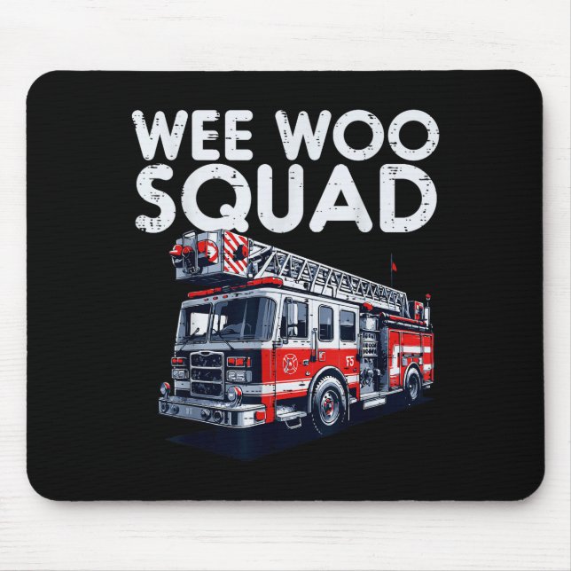 Tapis De Souris Firefighter Truck Wee Woo Squad Fireman Men Boys K (Devant)