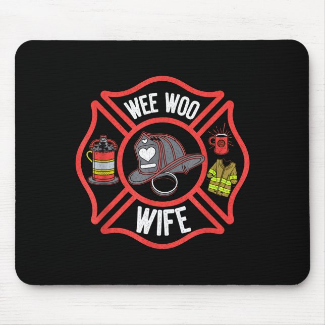 Tapis De Souris Firefighter Wife Uniform Fireman Fire Department  (Devant)