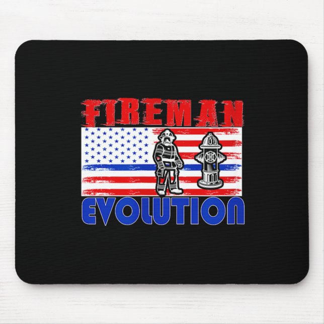 Tapis De Souris Fireman Evolution Fireman Gift Proud Firefighter Q (Devant)