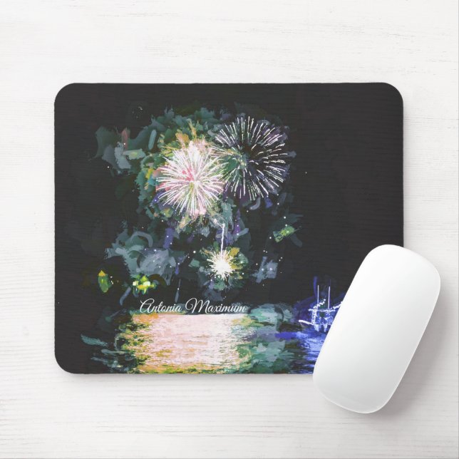 Tapis De Souris Fireworks 4 juillet Célébrer USVI Personnaliser (Avec souris)