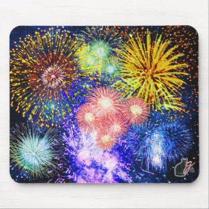Tapis De Souris Fireworks Burns Pad de souris