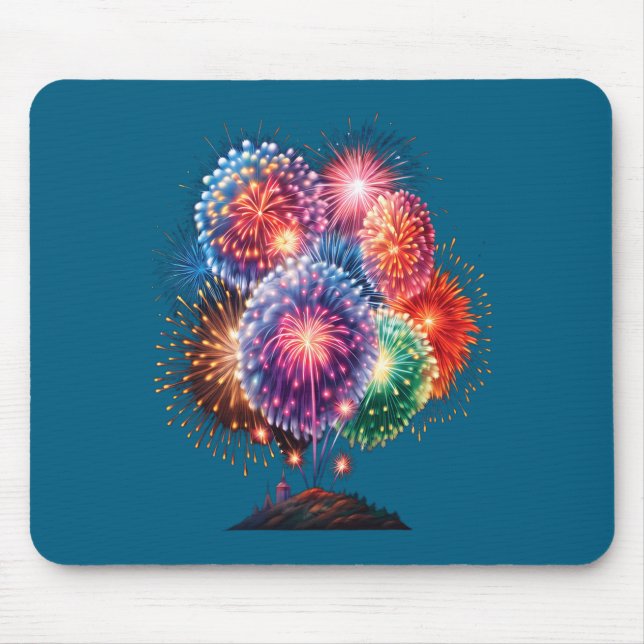Tapis De Souris Fireworks New Year's Eve Party Long Sleeve  (Devant)
