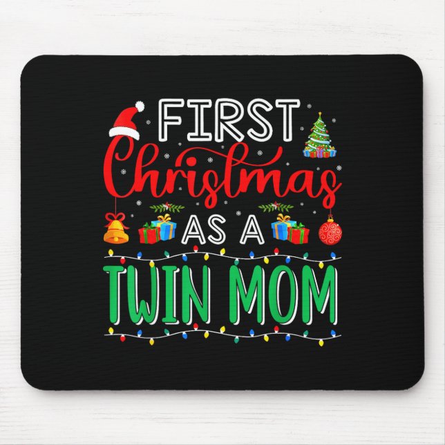 Tapis De Souris First Christmas As Twin Mom Family Matching New Tw (Devant)