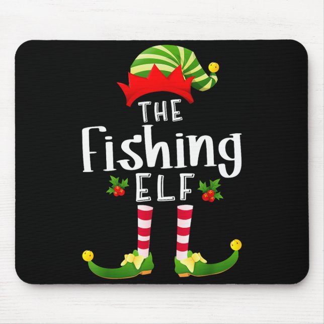 Tapis De Souris Fishing Christmas Elf Matching Pajama X-mas Party  (Devant)