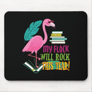 Tapis De Souris Flamant rose de l'enseignant Mon troupeau va roche