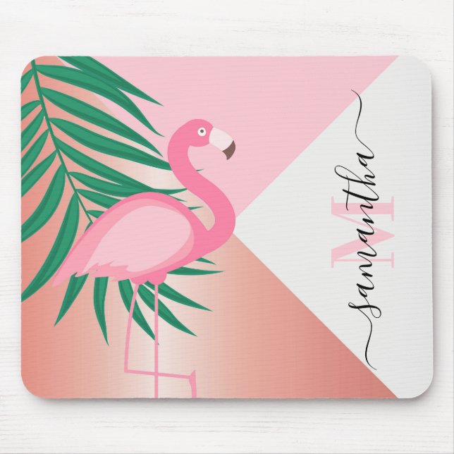 Tapis De Souris Flamant rose rose tropical (Devant)