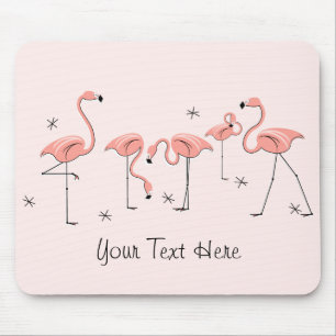 Tapis De Souris Flamants roses Groupe rose "Texte", souris sepad
