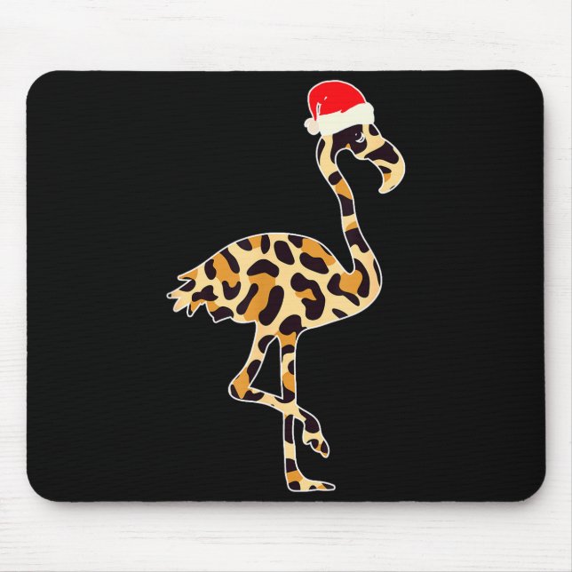 Tapis De Souris Flamingo Santa Hat Family Matching Christmas Leopa (Devant)