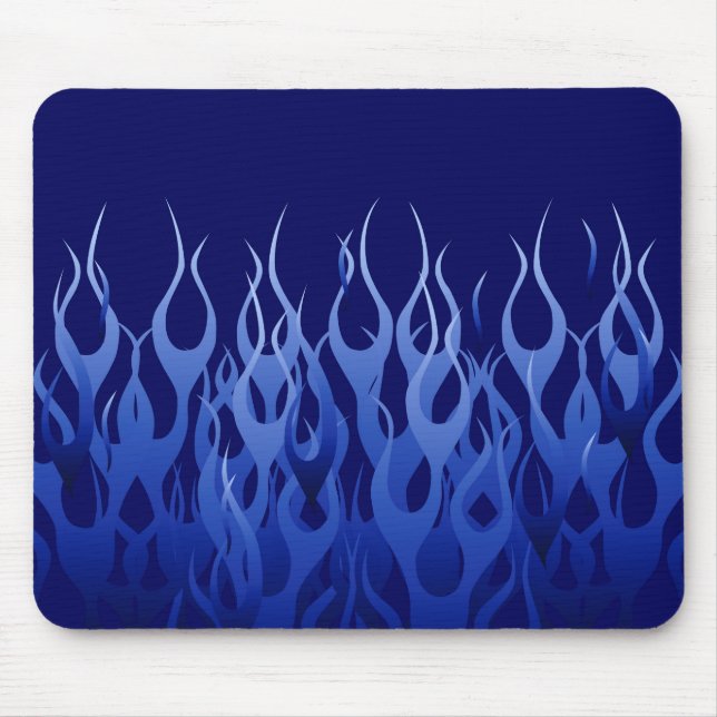 Tapis De Souris Flammes de course cool Blue Automotive (Devant)