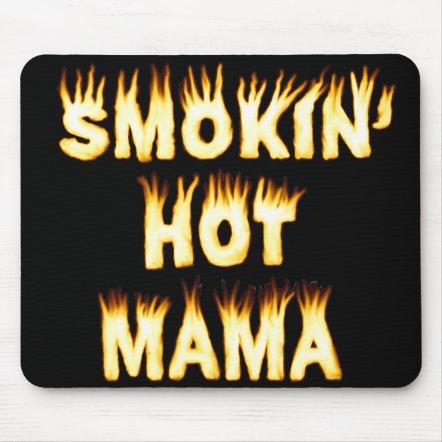 Tapis De Souris Flammes de mère amusante de maman fumante (Devant)