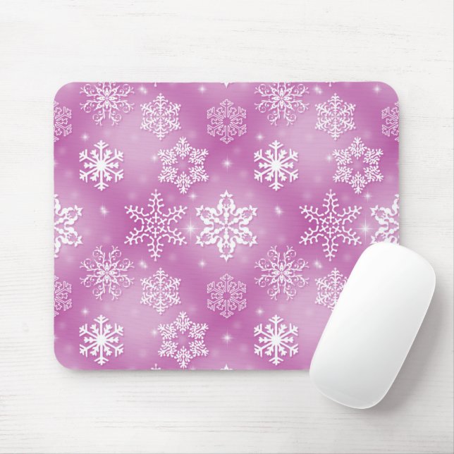 Tapis De Souris Flammes De Neige En Rose (Avec souris)